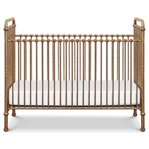 Million Dollar Baby Abigail French Vintage Gold Steel 3-in-1 Convertible Crib | Kathy Kuo Home