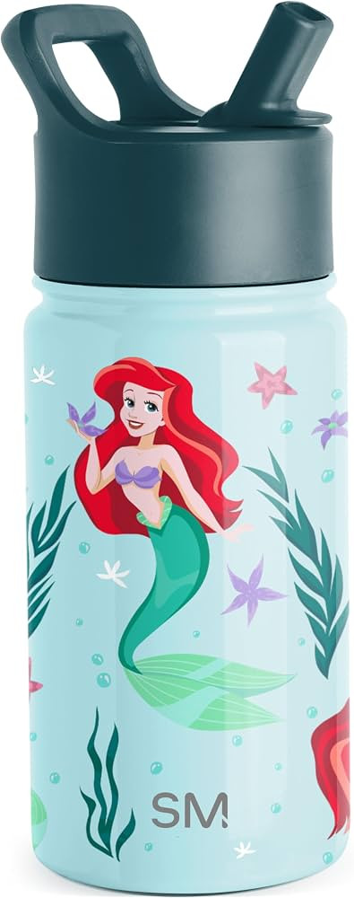 Simple Modern Kids Summit Water Bottle with Straw Lid |Disney The Little Mermaid Ariel 14oz Stain... | Amazon (US)