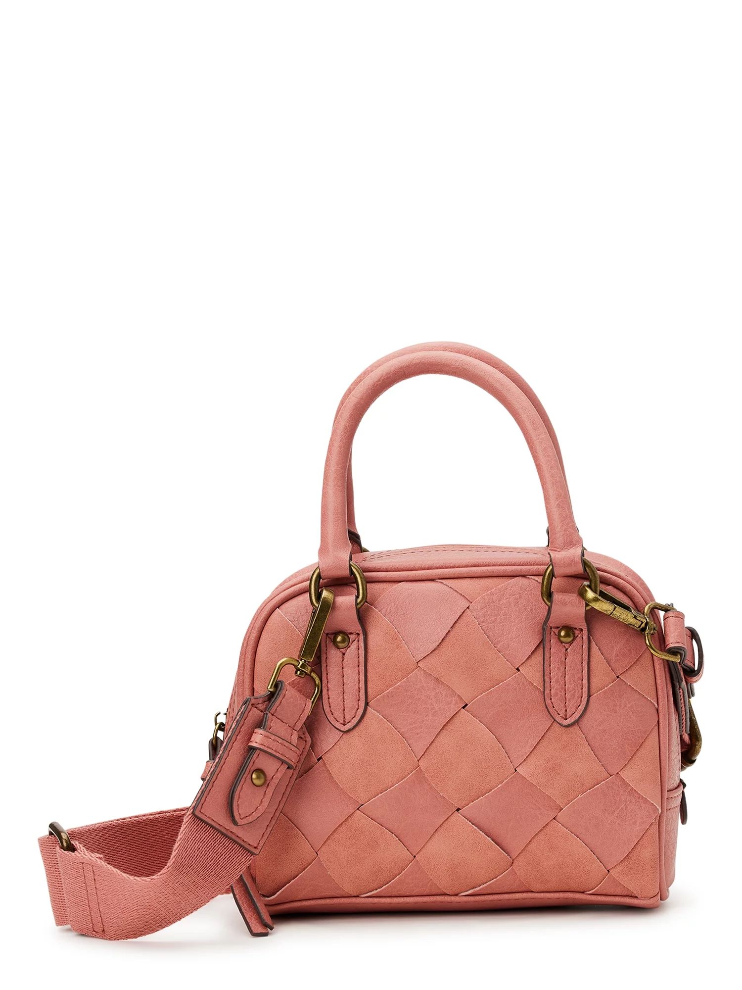 Time and Tru Women's Cambridge Top Handle Crossbody Handbag, Old Rose | Walmart (US)