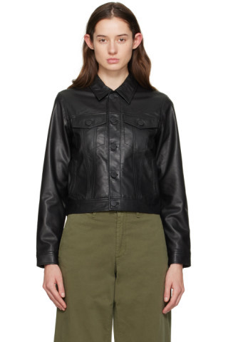 Black Debbie Leather Jacket | SSENSE