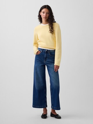 High Rise Stride Wide-Leg Ankle Jeans | Gap (US)