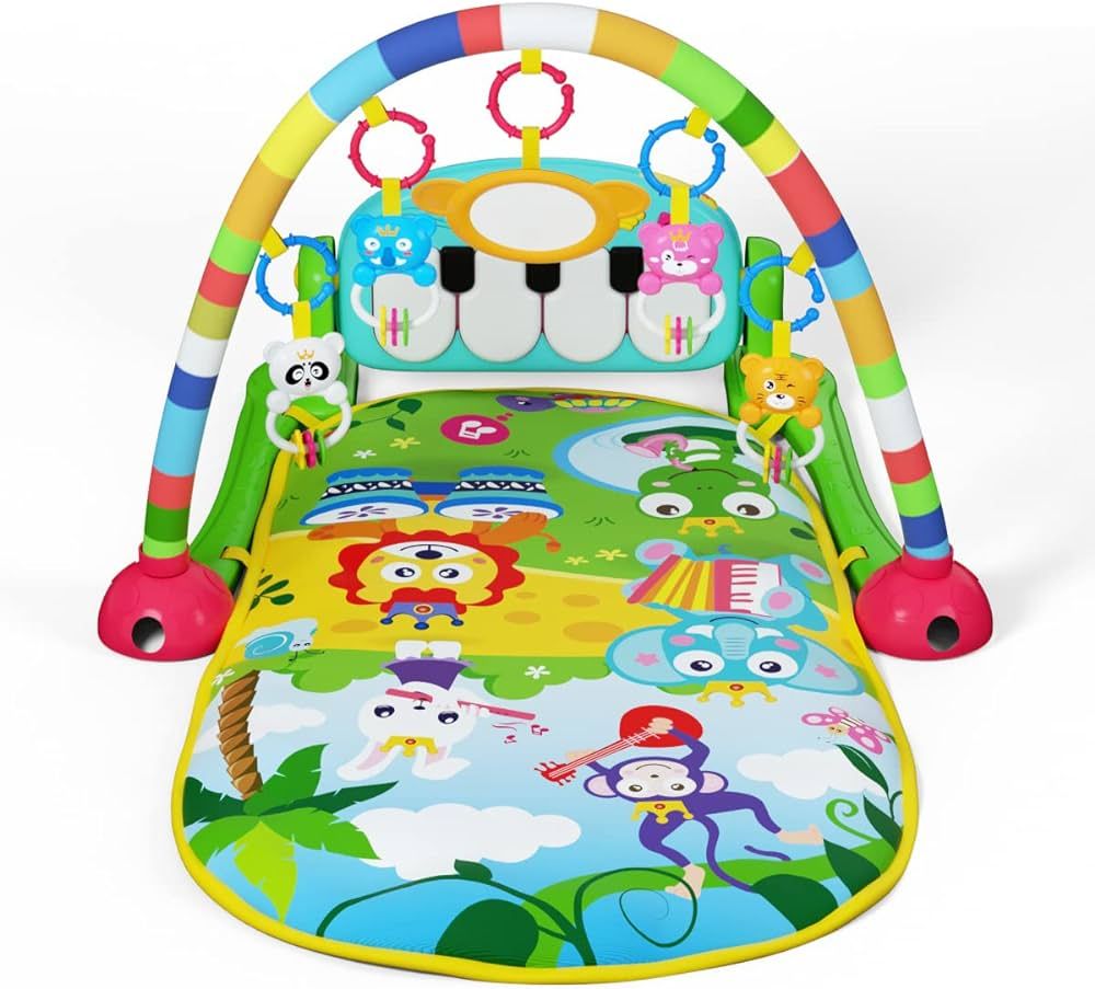 UNIH Baby Gym Play Mat and Piano Gym with Tummy Time Mat, Musical Light Activity Center for Infan... | Amazon (US)