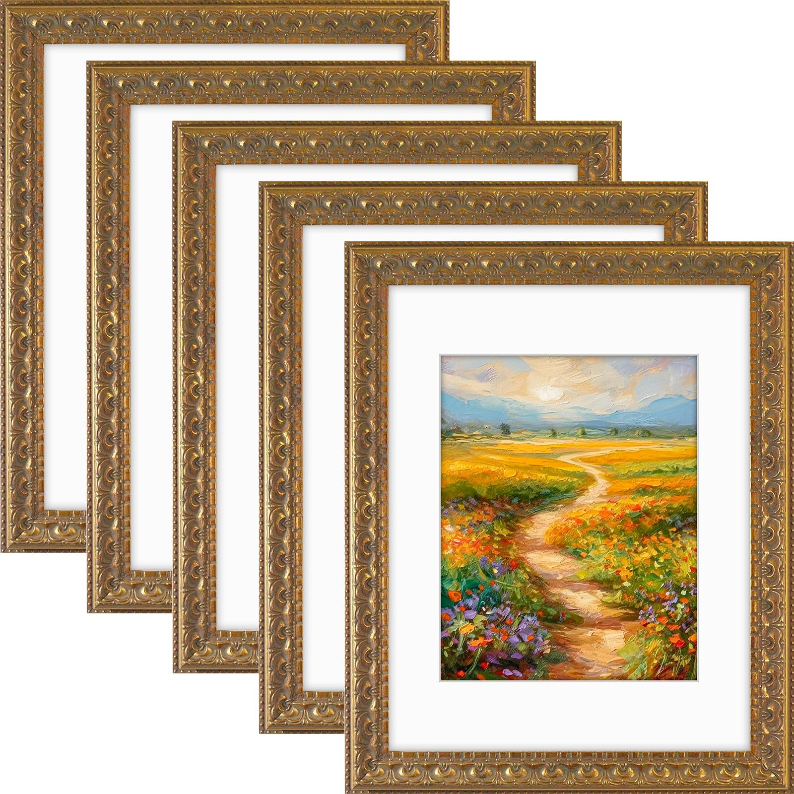 Golden State Art, 11x14 Photo Frame with White Mat for 8x10 Picture & Real Glass for Wall Display... | Amazon (US)