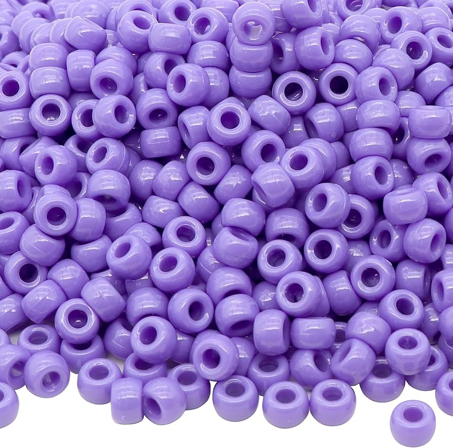 1000Pcs Pony Beads Bracelet 9mm Purple Plastic Barrel Pony Beads for Necklace,Hair Beads for Brai... | Amazon (US)