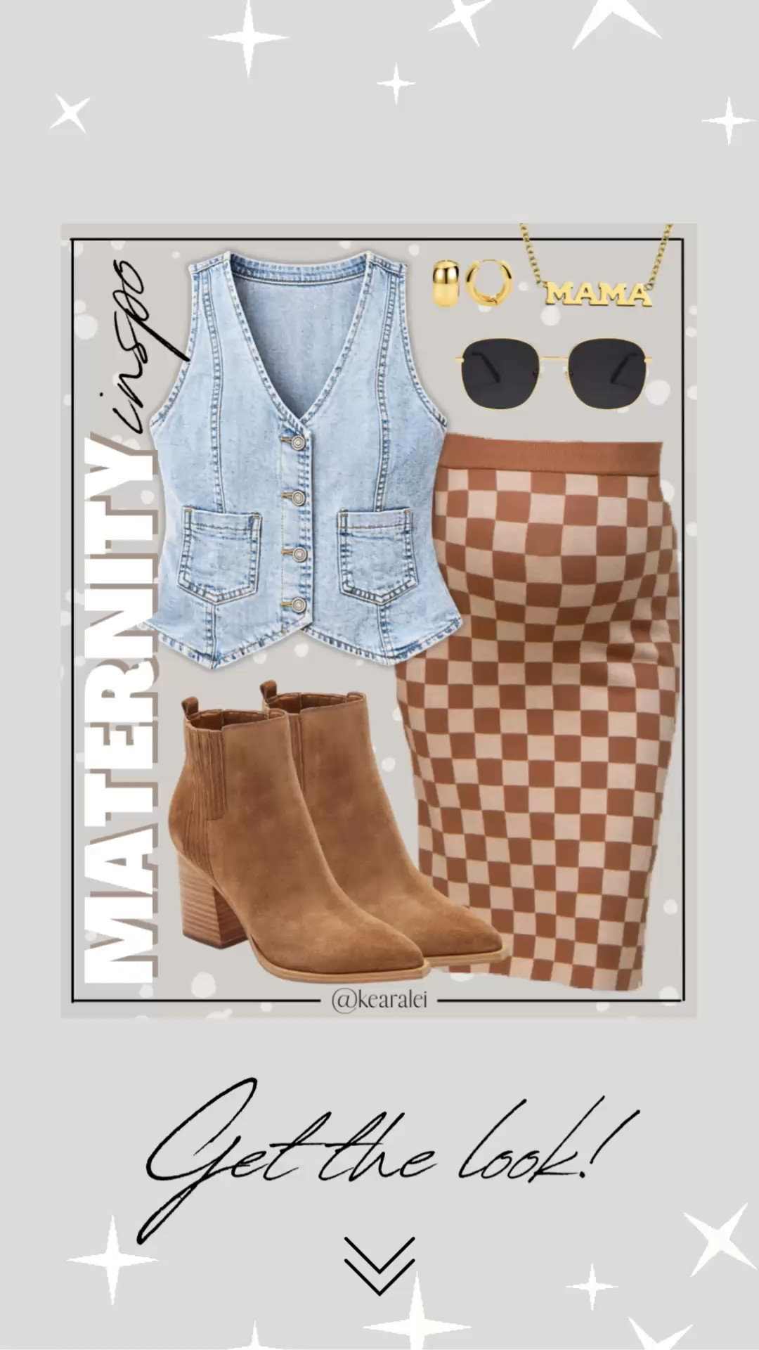 Spring maternity outfits summer maternity pregnancy outfit idea light wash button up denim vest over the bump maternity skirt tan and beige checkered pencil skirt maternity top tan rust camel brown suede pointed toe bootie boots western outfit countryconcert outfit gold mama necklace goldhuggies hoops jewelry Amazon fall outfits affordable baby bump style || #maternity #outfits #outfit #skirt #vest #amazon #pinkblush #motherhood #bump #pregnancy #pregnant #spring #summer #country #concert #western
.
.
.
baby shower dress, Maternity Dresses, Maternity, over the bump, motherhood maternity, pinkblush, mama shirt sweatshirt pullover, hospital bag, nursery, maternity photos, baby moon, pregnancy, pregnant, maternity leggings, maternity tops, diaper bag, mama necklace, baby boy, baby girl outfits, newborn, mom, 

Amazon fashion, teacher outfits, business casual, casual outfits, neutrals, street style, Midi skirt, Maxi Dress, Swimsuit, Bikini, Travel, skinny Jeans, Puffer Jackets, Concert Outfits, Cocktail Dresses, Sweater dress, Sweaters, cardigans Fleece Pullovers, hoodies, button-downs, Oversized Sweatshirts, Jeans, High Waisted Leggings, dresses, joggers, fall Fashion, winter fashion, leather jacket, Sherpa jackets, Deals, shacket, Plaid Shirt Jackets, apple watch bands, lounge set, Date Night Outfits, Vacation outfits, Mom jeans, shorts, sunglasses, Disney outfits, Romper, jumpsuit, Airport outfits, biker shorts, Weekender bag, plus size fashion, Stanley cup tumbler, Target, Abercrombie and fitch, Amazon, Shein, Nordstrom, H&M, forever 21, forever21, Walmart, asos, Nordstrom rack, Nike, adidas, Vans, Quay, Tarte, Sephora, lululemon, free people, j crew jcrew factory, old navy

#LTKootd #LTKBump #LTKBaby