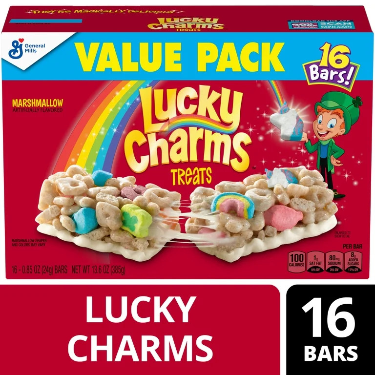 Lucky Charms Cereal Treat Bars, Snack Bars, Value Pack, 16 Count, 13.6 oz | Walmart (US)