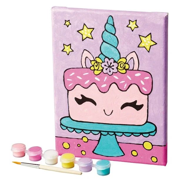 Hello Hobby Paint Your Own Unicorn Cupcake Canvas, Boys and Girls, Child, Ages 6+ | Walmart (US)