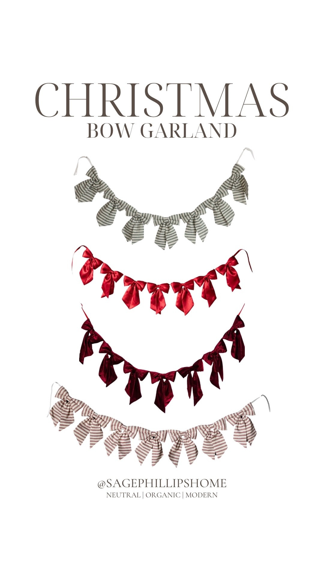 Bow garlands are everywhere this Christmas and I can totally see why 🎀 They add the sweetest, classic touch to any space and instantly make your decor feel festive. 

These are trending big this year, and while they can definitely be a fun DIY, if you’re on the hunt for ones already made, I found some beautiful options! The striped ones are too cute, and I love the velvet red!

#LTKhome #LTKsale #LTKholiday