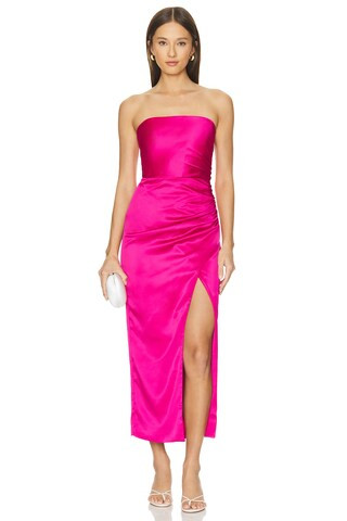 Bardot Yana Midi Dress in Fuchsia from Revolve.com | Revolve Clothing (Global)