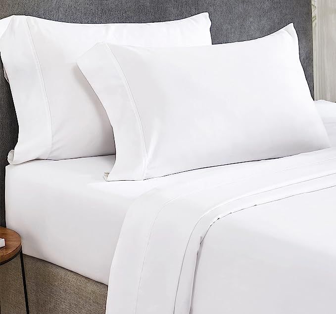 California Design Den Bed Linen Set, 4 Piece, Cotton Sheets for Queen Size Bed, 400 Thread Count ... | Amazon (US)