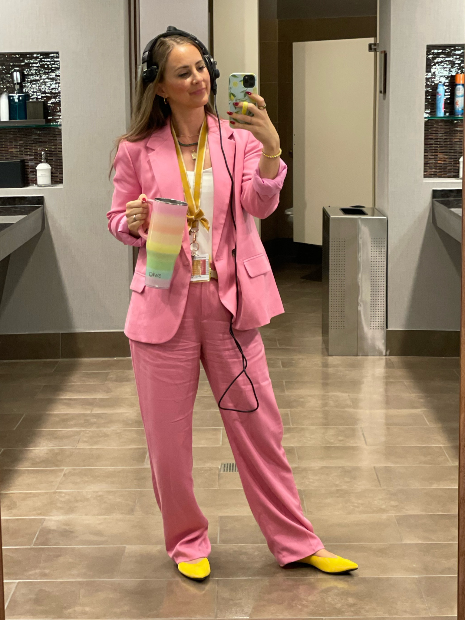 Producer Barbie 🎧

I don’t know why it brings up the thumbnail of these pants in black, but they are the right pants, I promise!

The cute cup is old unfortunately.

#LTKWorkwear #LTKFindsUnder100 #LTKOver40