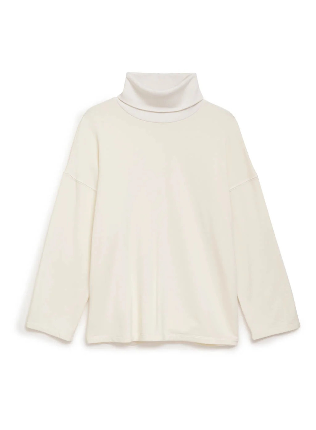 Softest Fleece Turtleneck Top in Cream | AVO