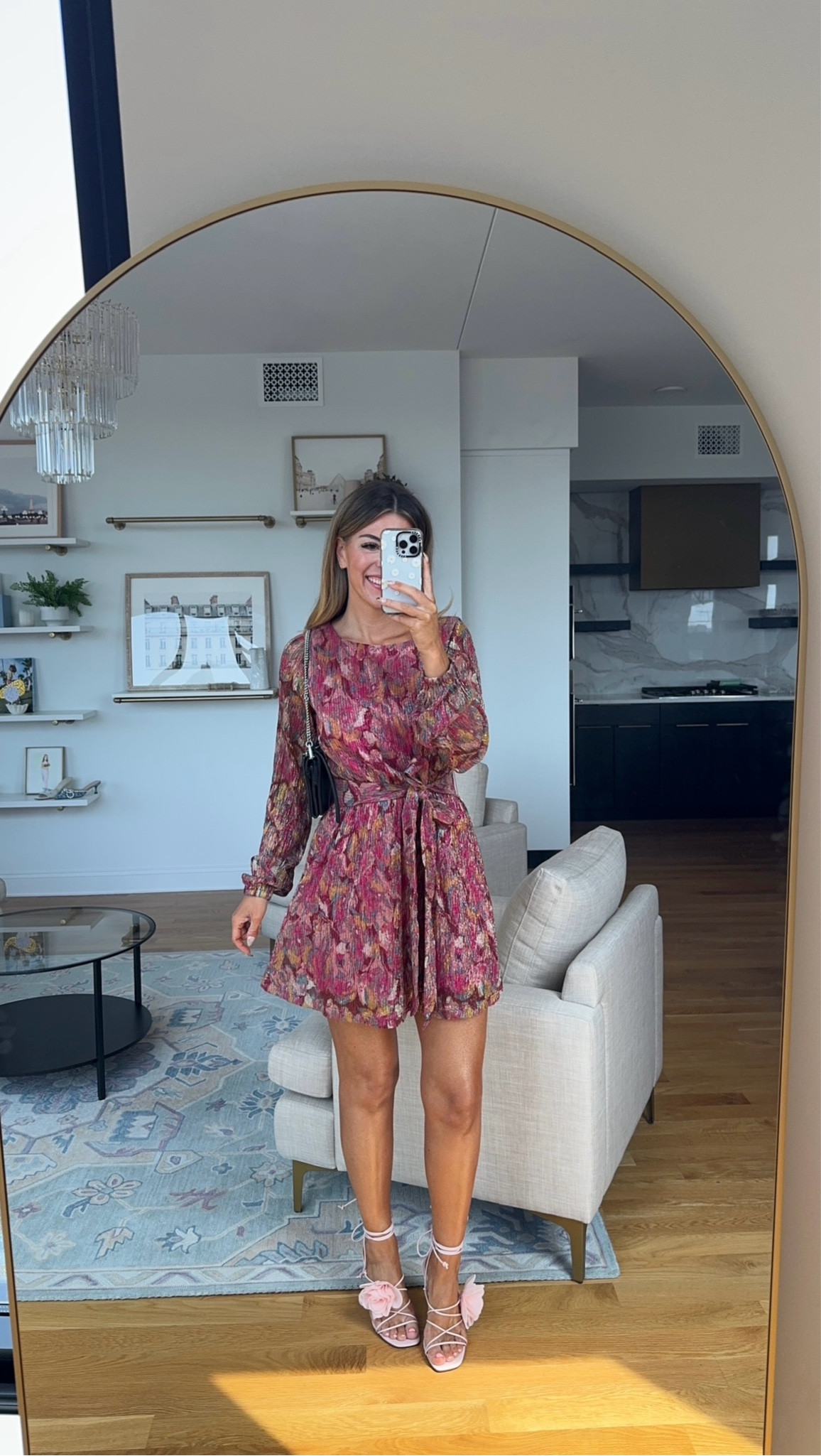 Long sleeve floral pink mini dress cocktail event dress wedding guest mini dress

Wearing my usual small/2

#LTKParties #LTKSeasonal #LTKWedding