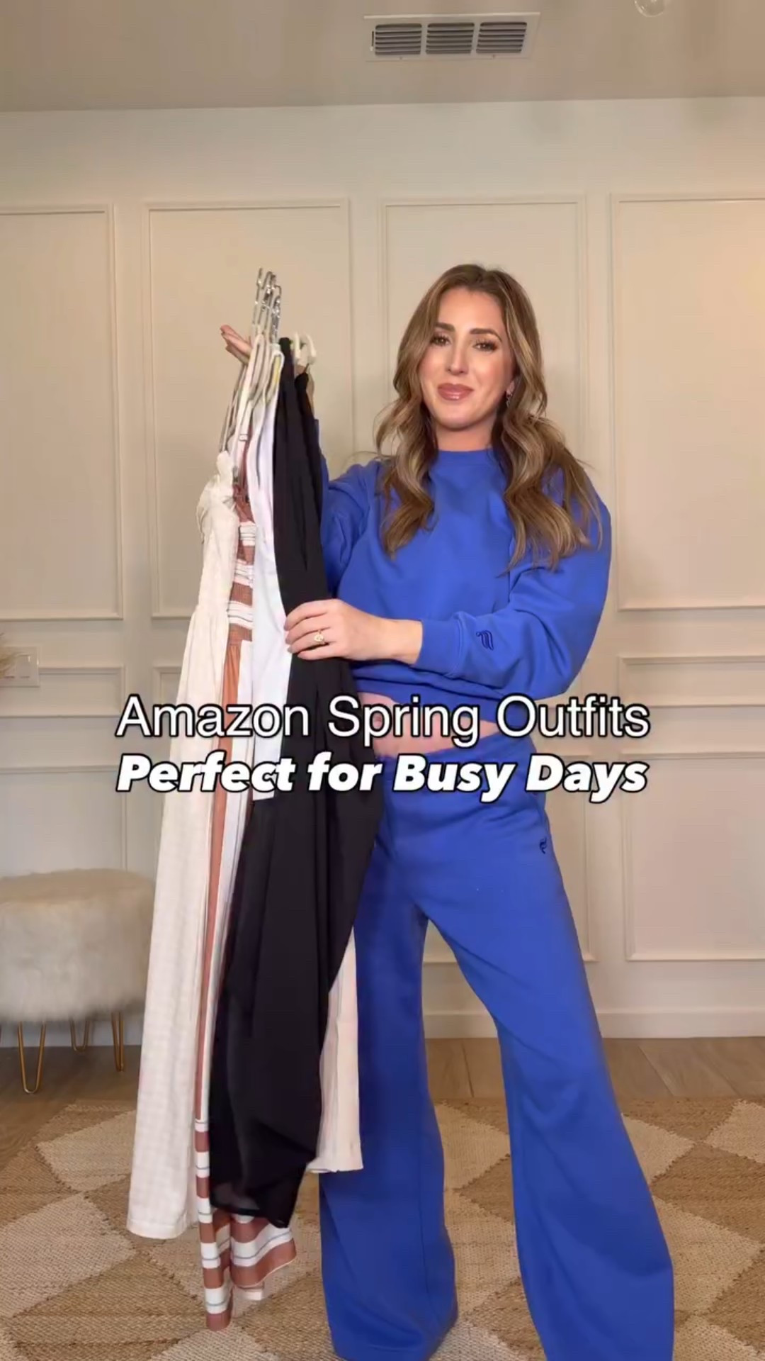 Because getting dressed shouldn’t be the hardest part of the day🙌🏼 Type SHOP & I’ll DM you the looks. All 4 outfits are Amazon, comfy, and actually doable for real life.