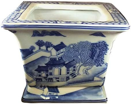 Asian Caravan Blue and White Chinese Porcelain Square Planter | Amazon (US)