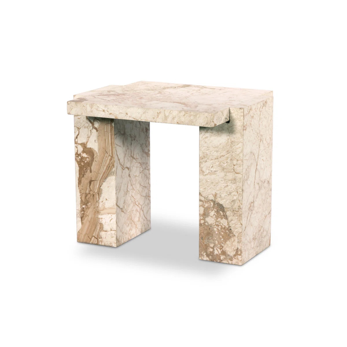 Romano End Table-Desert Taupe Marble | Wayfair North America