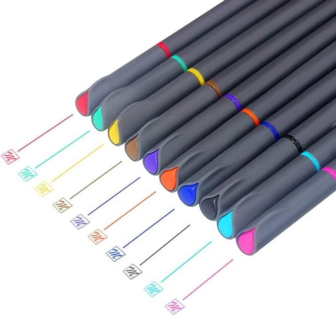 MyLifeUNIT Fineliner Color Pen Set, 0.4mm Colored Fine Liner Sketch Drawing Pen, Pack of 10 Assor... | Amazon (US)