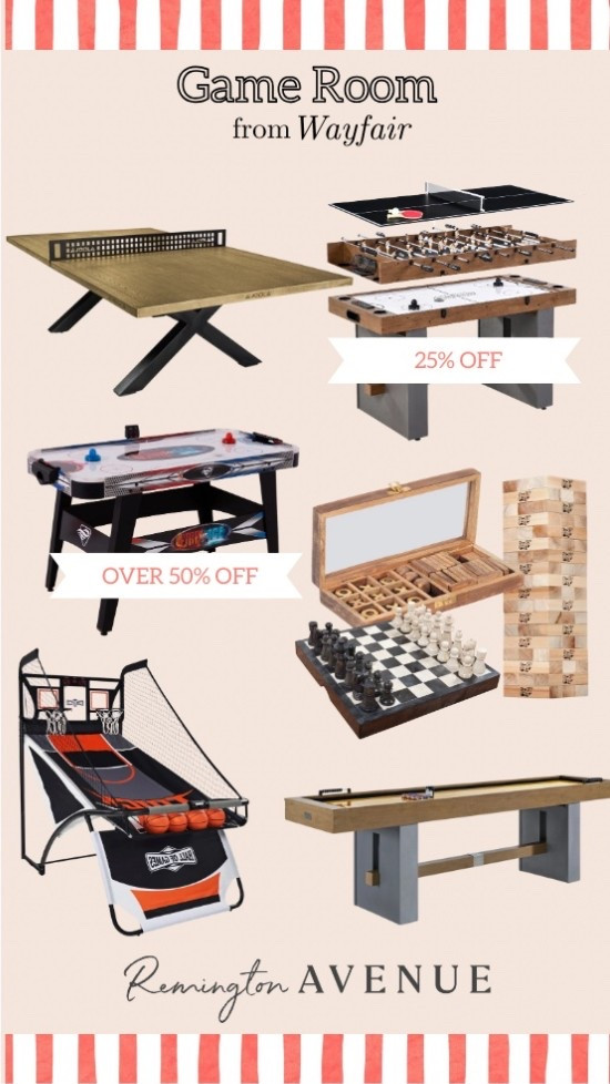 We’re starting our new year with a big refresh. Here are all of the game room goodies I found from @Wayfair! They’ve got tons of fun things from ping pong tables and shuffleboards, to giant jenga and chess sets! I’ve also included some combination tables with air hockey and our pong and multiple price points so you can get the best bang for your buck. #Ad #Wayfair #WayfairPartner

#LTKHome #LTKSaleAlert