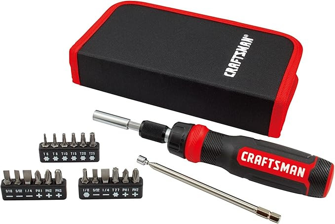 CRAFTSMAN Ratcheting Screwdriver, Multibit Set, 26-Piece (CMHT68001) | Amazon (US)