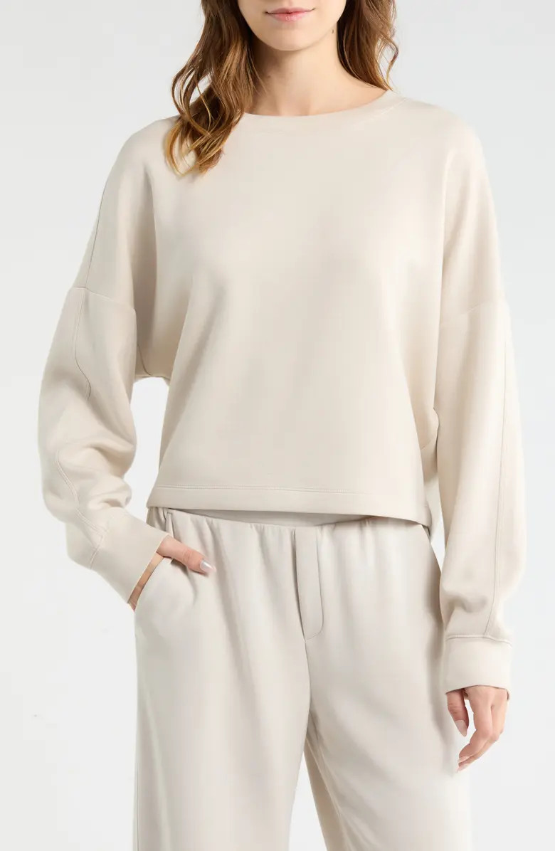 Z by Zella Whisper Knit Easy Crew Sweatshirt | Nordstromrack | Nordstrom Rack