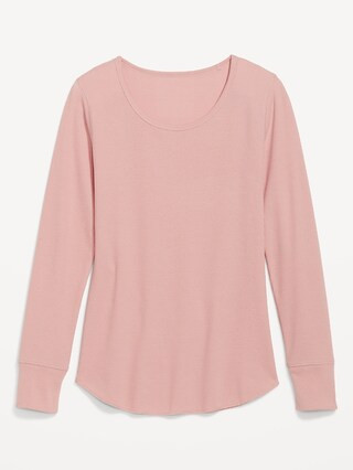 Printed Thermal-Knit Long-Sleeve Pajama Top for Women | Old Navy (US)