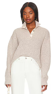 525 America Boxy Snap Front Henley in Oat from Revolve.com | Revolve Clothing (Global)