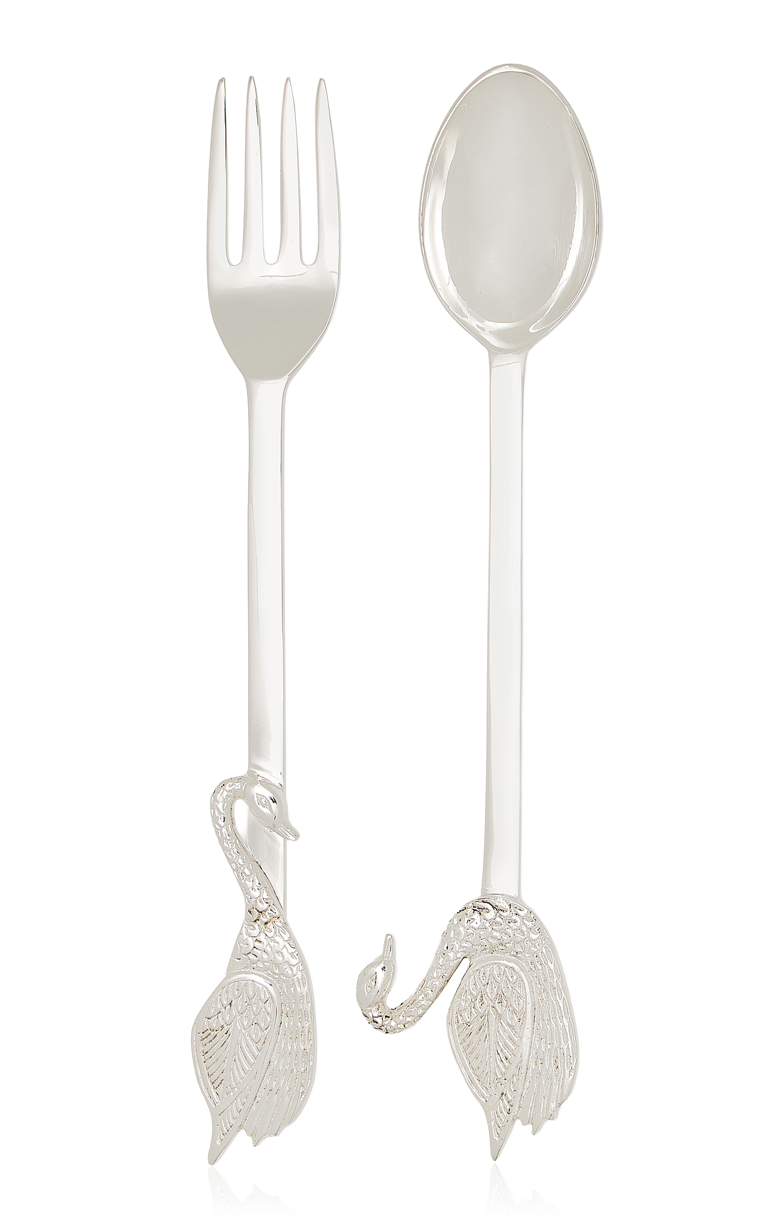 Swan Silver-Plated Serving Spoon and Fork | Moda Operandi (Global)