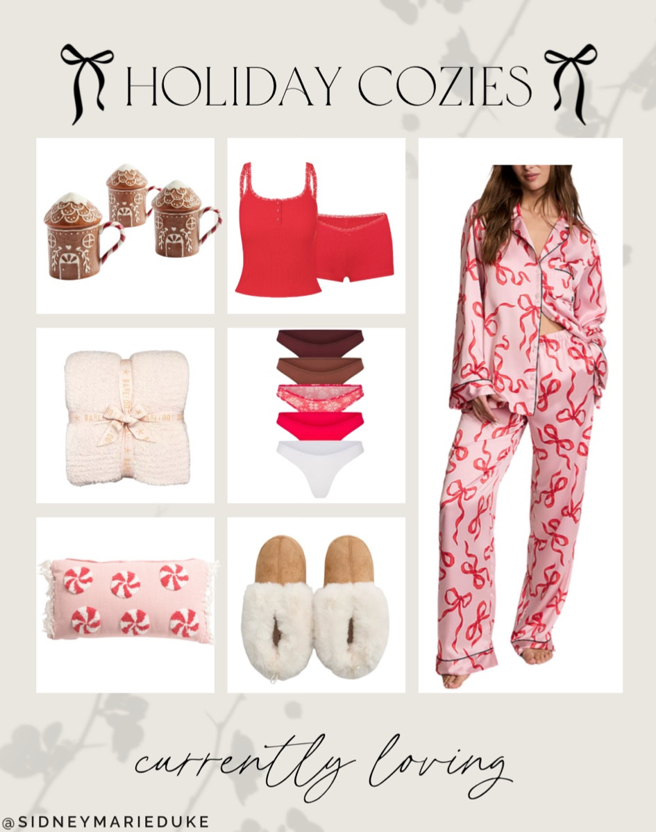 Favorite holiday cozies and gift ideas!

Skims pajamas
Pink bow trend
Girly decor
Pink Christmas / holiday decor
Gingerbread coffee mugs
Cozy gifts for her 

#LTKCyberWeek #LTKStyleTip #LTKHoliday