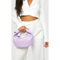 Womens Mini Woven Knot Handle Grab Bag - Purple - One Size, Purple | Boohoo.com (UK & IE)
