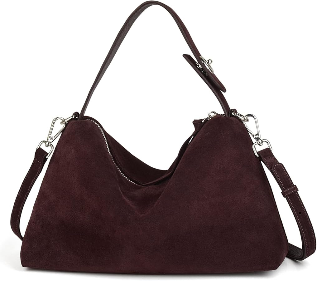 Premium Suede Leather Crossbody Bags for Women, Slouchy Suede Shoulder Bag with Adjustable Strap ... | Amazon (US)