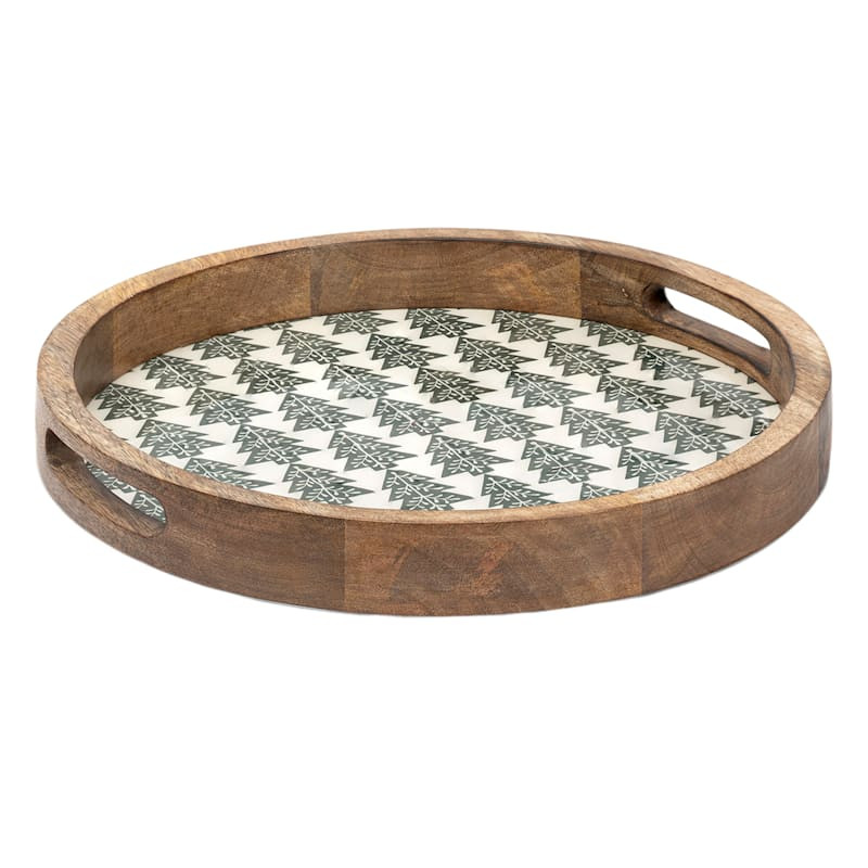 Christmas Tree Decal Wooden Serving Tray, 13.5" | At Home