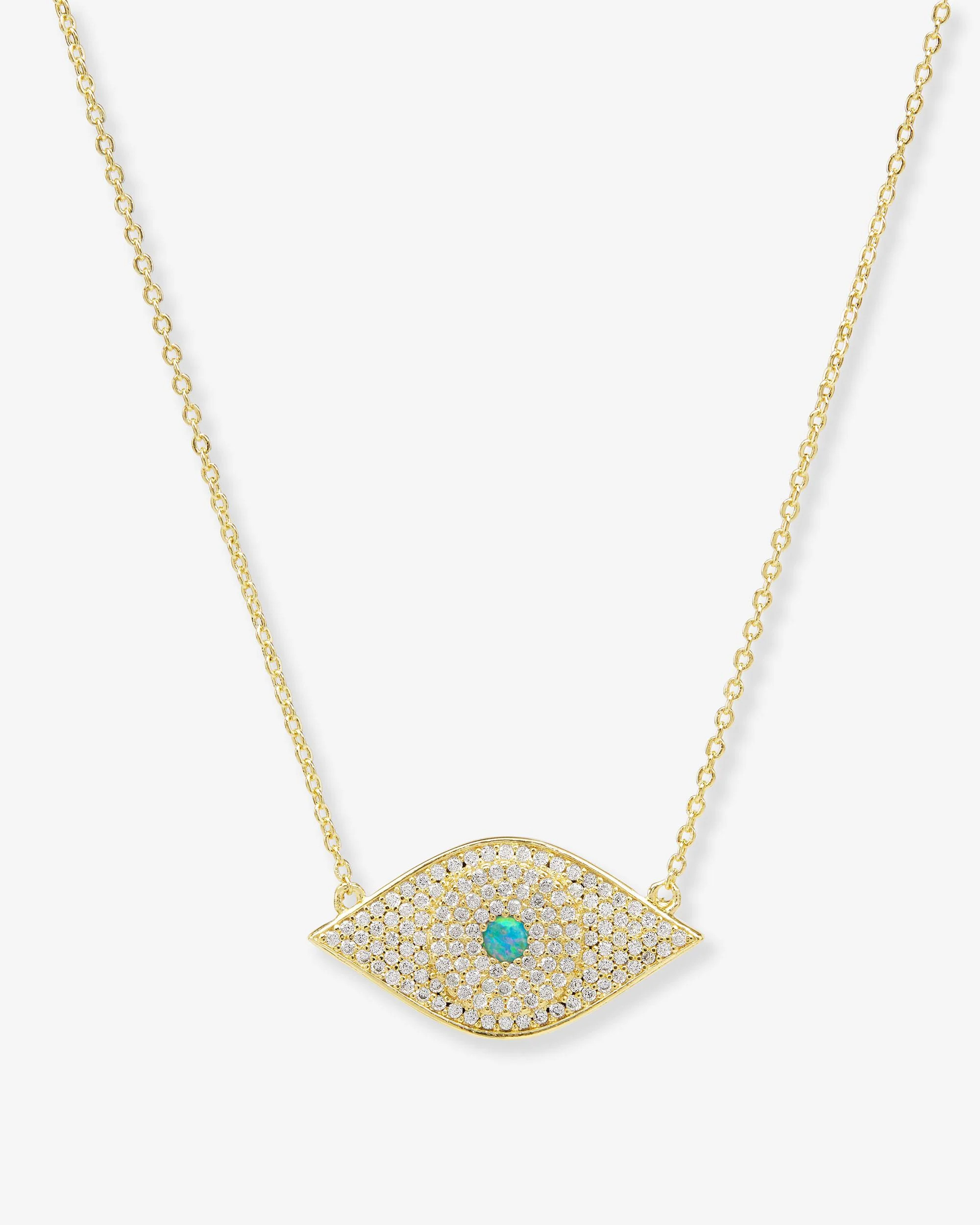 Blue Opal Evil Eye Necklace - Gold|Blue Opal | Melinda Maria Jewelry