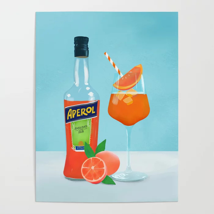 Aperol spritz, Cocktail Poster | Society6