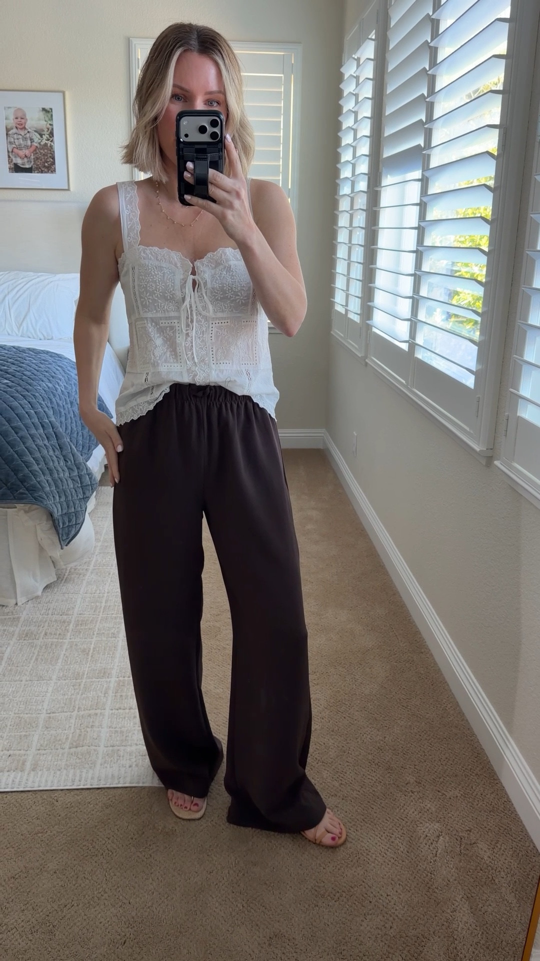 Trying on my new top from Zara with my Aritzia lodge pants. 

Can’t link Zara - here are details -  ‘embroidered strap top’ 0881/019/251

#LTKOver40 #LTKSeasonal #LTKootd