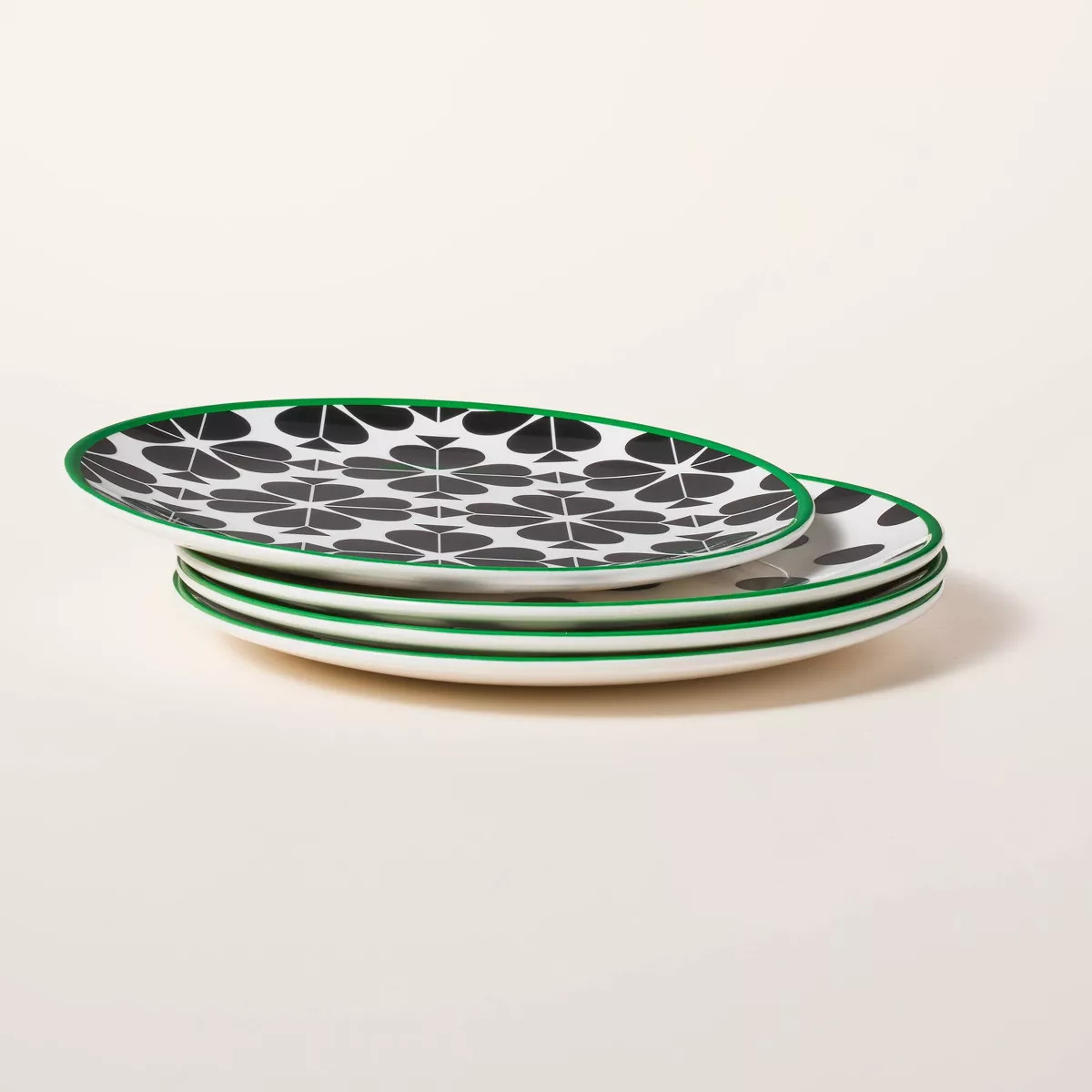 4pc Melamine Plate Set Black/Cream/Green - kate spade new york x Target | Target