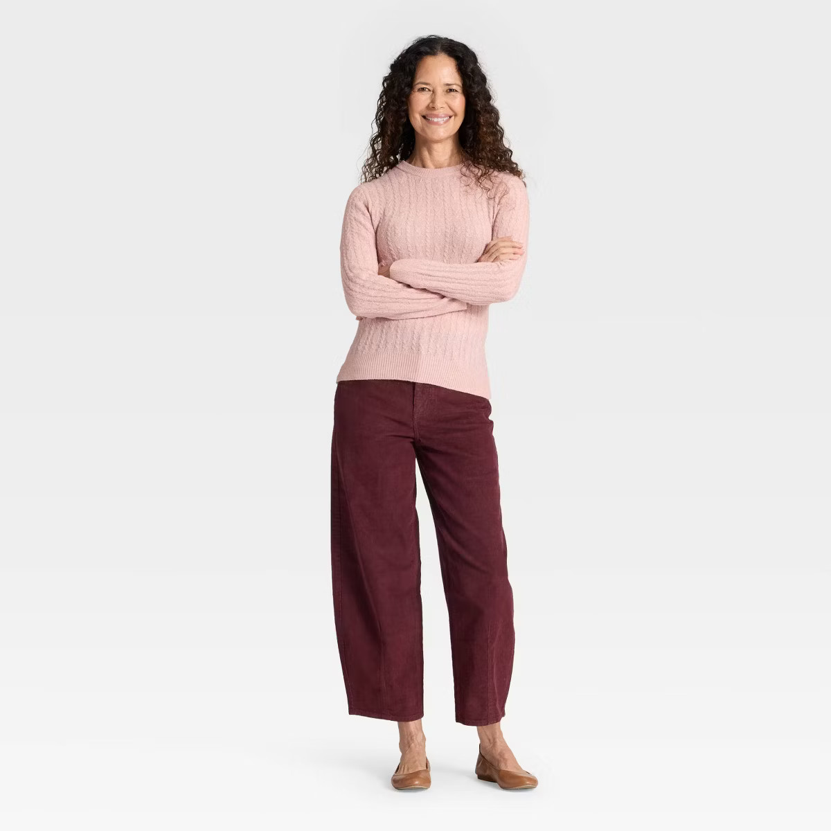 Women's High-Rise Corduroy Barrel Jeans - Universal Thread™ Burgundy 00 | Target