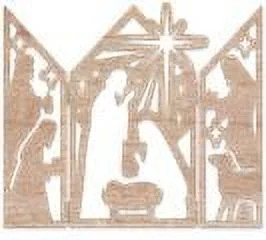 Laser Cut Out Trifold Tabletop Indoor Christmas Nativity Scene, Brown, 12", by Holiday Time | Walmart (US)
