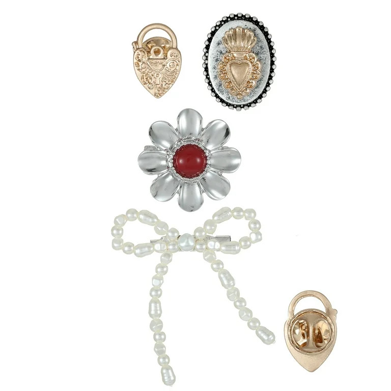 No Boundaries Holiday Gifting Bow Brooch Set | Walmart (US)