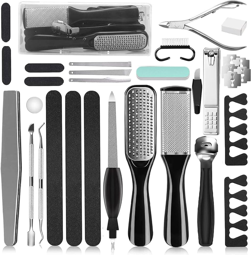 Professional Pedicure Kit, 26 in 1 Stainless Steel Foot Care Tools With Foot File and Callus Remo... | Amazon (US)