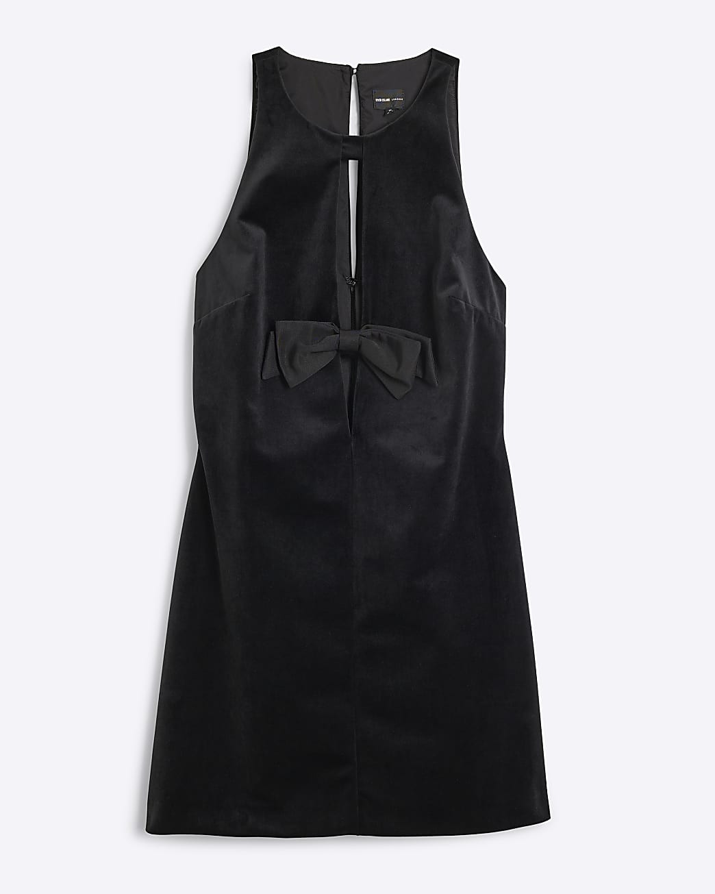 Black Bow Velvet Shift Mini Dress | River Island UK & IE