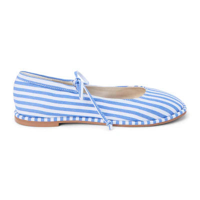 Gerry Ballet Flat - Blue Stripe | Triple Threads