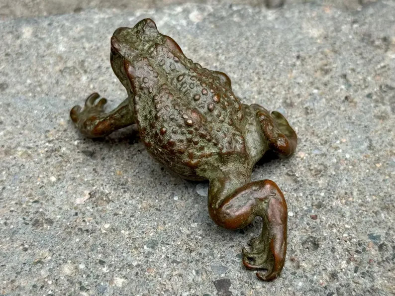 Vintage Copper Sleeping Frog Statue,carved Fengshui Lucky Animal Cute Frog Tea Pet Antique Fortun... | Etsy (US)