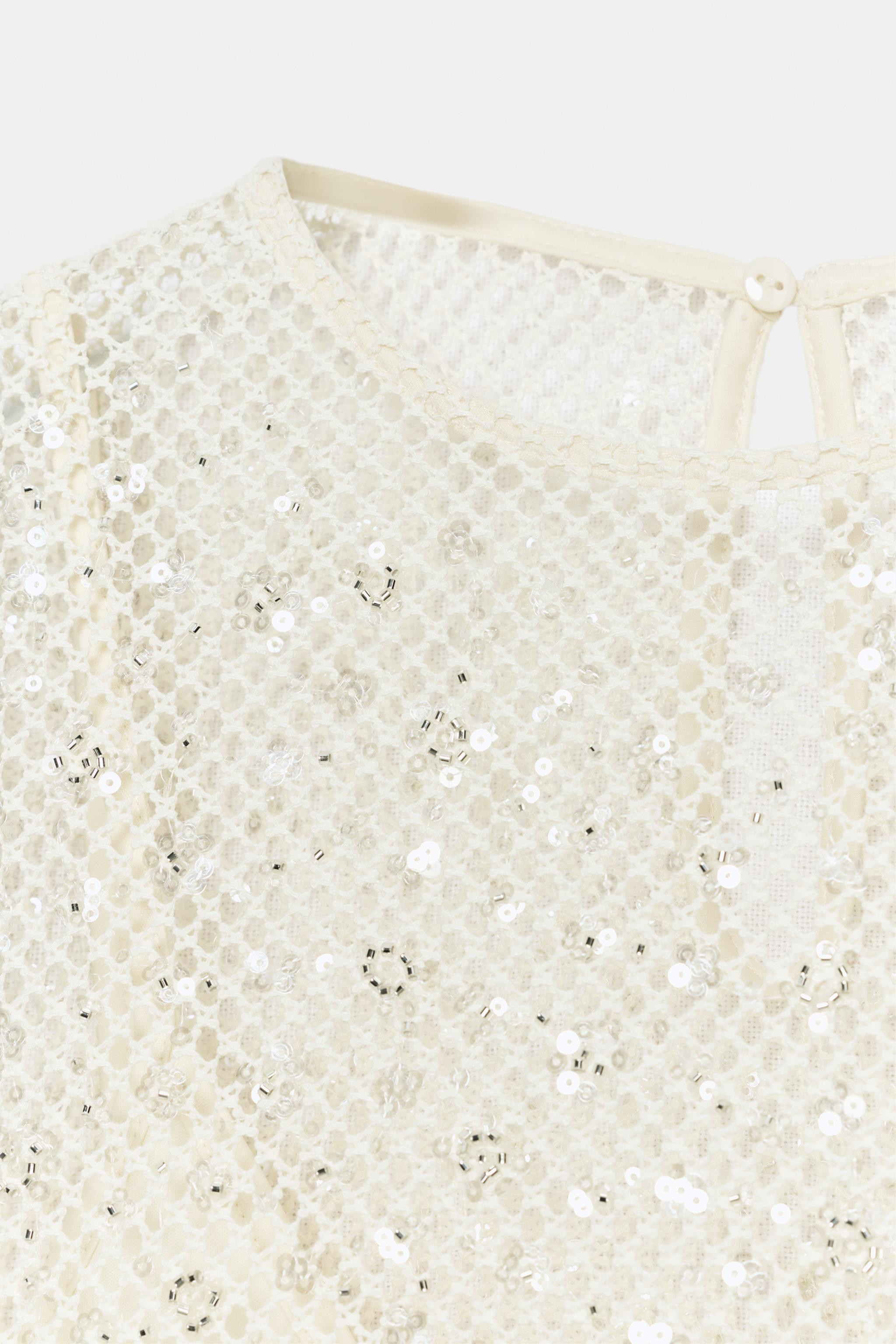 SEQUIN MESH TOP | Zara UK