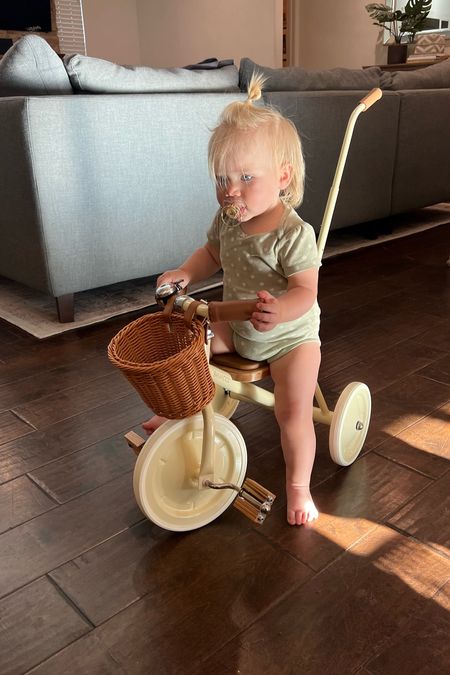 How cute is this #banwood #bike with training stick for jaelyn, the wicker basket in the front and overall aesthetic is a plus 🚲

#LTKkids #LTKfamily #LTKbaby