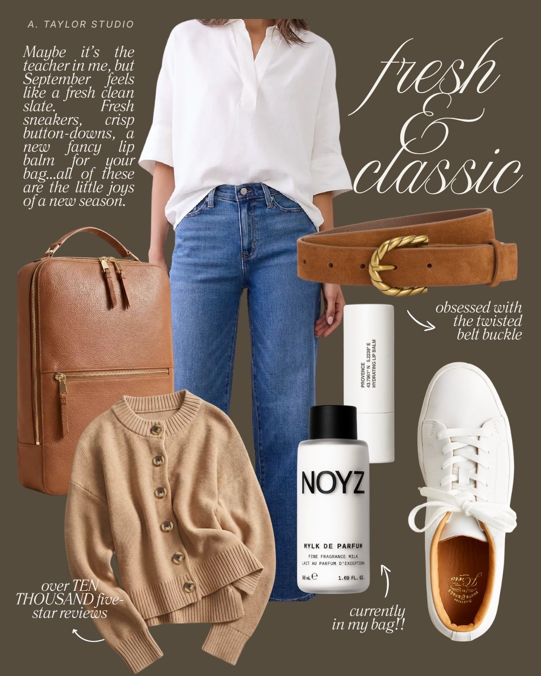 classic outfit, button down outfit, wide leg jeans, jeans under $50, white sneakers, how to wear white sneakers, laptop bag, back to school teacher outfit

#LTKmomlife #LTKWorkwear #LTKdayinmylife
