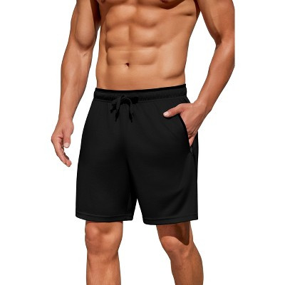 Pinspark Men's Athletic Running Shorts 7" Mesh Quick Dry Workout Shorts with Zipper Pockets Lightweight Gym Shorts Black M | Target