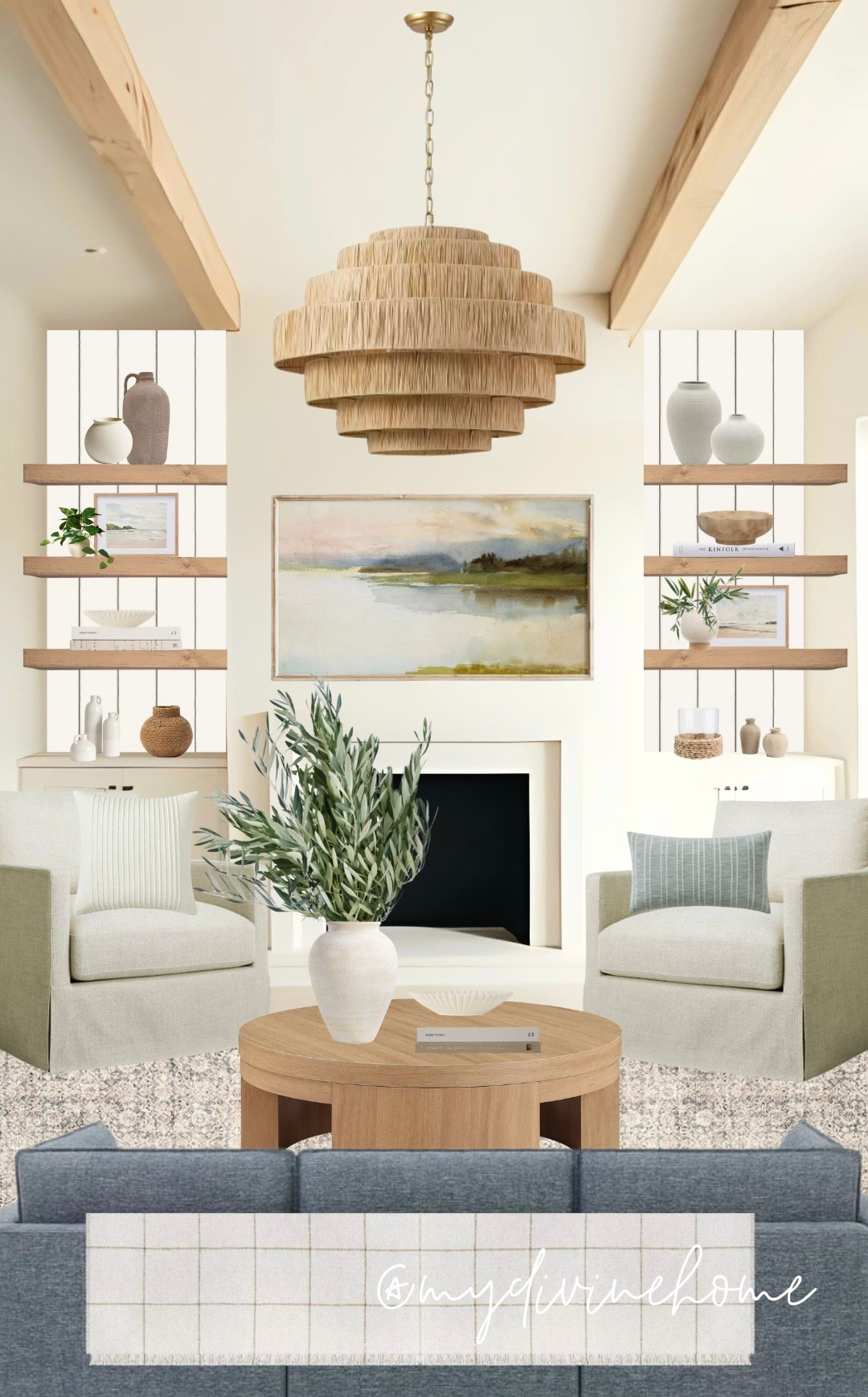 Modern coastal family room design board 

Family room furniture, sectional, home decor, shelf decor, shelf styling, interior design, accent chairs, coastal chandelier, textured chandelier 

#LTKSummerEdit #LTKSaleAlert #LTKHome