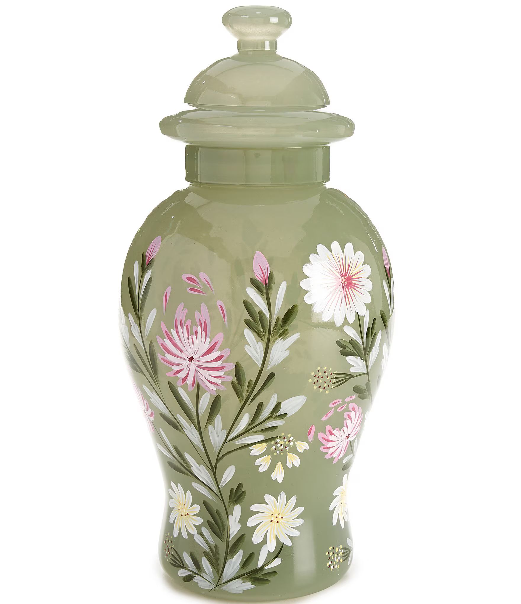 Southern Living Spring Collection Hand-Painted Crane Decorative Lidded Jar | Dillard's | Dillard's