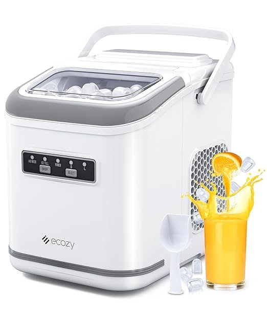 ecozy Countertop Ice Maker, Portable Ice Maker with Self-Cleaning, 9 Bullet Ice Cubes in 6 Mins, ... | Amazon (US)