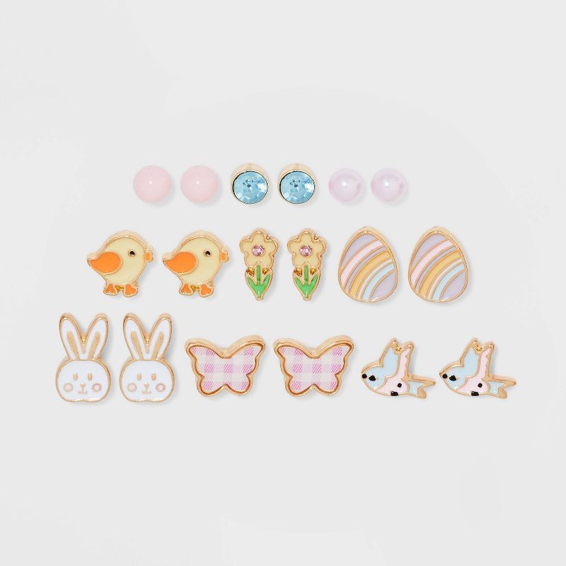 Girls' 9pk Easter Stud Earring Set - Cat & Jack™ | Target